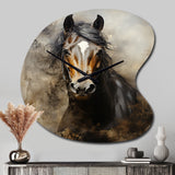 White Horse Equestrian Duality I - Asymmetric Metal Wall Clock