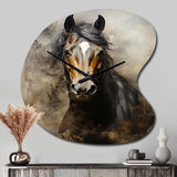 White Horse Equestrian Duality I - Asymmetric Metal Wall Clock