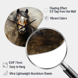 White Horse Equestrian Duality I - Asymmetric Metal Wall Clock