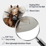 Brown Beige Horse Spirit Of Equus - Asymmetric Metal Wall Clock