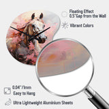 Pink White Horse Vibrant Pink Equine - Asymmetric Metal Wall Clock