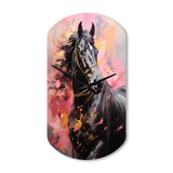 Pink Black Horse Vibrant Pink Equine - Asymmetric Metal Wall Clock