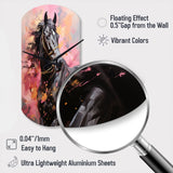 Pink Black Horse Vibrant Pink Equine - Asymmetric Metal Wall Clock