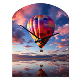 Orange Hot Air Ballon Horizon IV - Asymmetric Metal Wall Clock