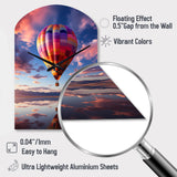 Orange Hot Air Ballon Horizon IV - Asymmetric Metal Wall Clock
