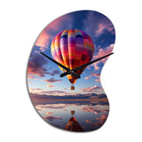 Orange Hot Air Ballon Horizon IV - Asymmetric Metal Wall Clock