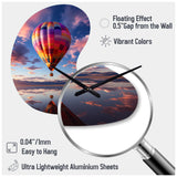 Orange Hot Air Ballon Horizon IV - Asymmetric Metal Wall Clock
