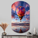Orange Hot Air Ballon Horizon IV - Asymmetric Metal Wall Clock
