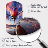 Orange Hot Air Ballon Horizon IV - Asymmetric Metal Wall Clock