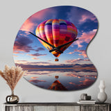 Orange Hot Air Ballon Horizon IV - Asymmetric Metal Wall Clock