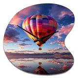 Orange Hot Air Ballon Horizon IV - Asymmetric Metal Wall Clock