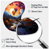 Orange Hot Air Ballon Collage II - Asymmetric Metal Wall Clock