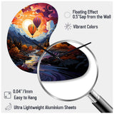 Orange Hot Air Ballon Collage II - Asymmetric Metal Wall Clock