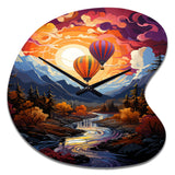 Orange Hot Air Ballon Collage II - Asymmetric Metal Wall Clock