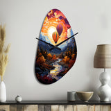 Orange Hot Air Ballon Collage II - Asymmetric Metal Wall Clock