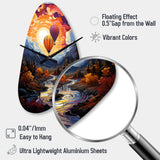 Orange Hot Air Ballon Collage II - Asymmetric Metal Wall Clock