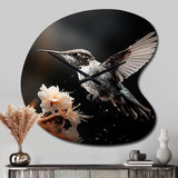 Black White Hummingbird Energetic - Asymmetric Metal Wall Clock
