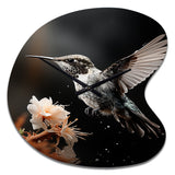 Black White Hummingbird Energetic - Asymmetric Metal Wall Clock
