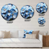 Blue Hydrangea Celestial Petals - Floral Metal Wall Clock