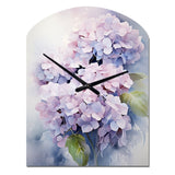 Purple Hydrangea Graceful Whispers - Asymmetric Metal Wall Clock