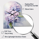 Purple Hydrangea Graceful Whispers - Asymmetric Metal Wall Clock