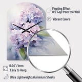 Purple Hydrangea Graceful Whispers - Asymmetric Metal Wall Clock