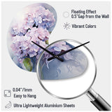 Purple Hydrangea Graceful Whispers - Asymmetric Metal Wall Clock