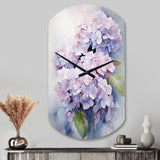 Purple Hydrangea Graceful Whispers - Asymmetric Metal Wall Clock