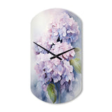 Purple Hydrangea Graceful Whispers - Asymmetric Metal Wall Clock