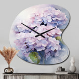 Purple Hydrangea Graceful Whispers - Asymmetric Metal Wall Clock