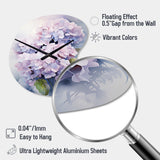 Purple Hydrangea Graceful Whispers - Asymmetric Metal Wall Clock