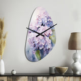 Purple Hydrangea Graceful Whispers - Asymmetric Metal Wall Clock