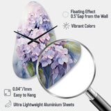 Purple Hydrangea Graceful Whispers - Asymmetric Metal Wall Clock