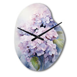 Purple Hydrangea Graceful Whispers - Asymmetric Metal Wall Clock
