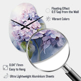 Purple Hydrangea Graceful Whispers - Asymmetric Metal Wall Clock