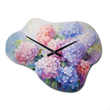 Purple Pink Hydrangea Romantic Impression - Asymmetric Metal Wall Clock