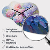 Purple Pink Hydrangea Romantic Impression - Asymmetric Metal Wall Clock