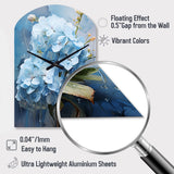 Blue Hydrangea Subtle Serenade - Asymmetric Metal Wall Clock