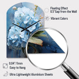 Blue Hydrangea Subtle Serenade - Asymmetric Metal Wall Clock