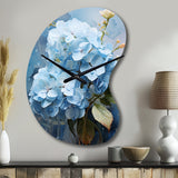Blue Hydrangea Subtle Serenade - Asymmetric Metal Wall Clock
