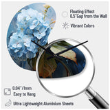 Blue Hydrangea Subtle Serenade - Asymmetric Metal Wall Clock