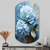 Blue Hydrangea Subtle Serenade - Asymmetric Metal Wall Clock