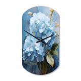 Blue Hydrangea Subtle Serenade - Asymmetric Metal Wall Clock