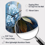 Blue Hydrangea Subtle Serenade - Asymmetric Metal Wall Clock