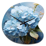 Blue Hydrangea Subtle Serenade - Asymmetric Metal Wall Clock