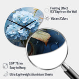 Blue Hydrangea Subtle Serenade - Asymmetric Metal Wall Clock
