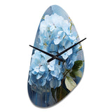 Blue Hydrangea Subtle Serenade - Asymmetric Metal Wall Clock