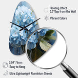 Blue Hydrangea Subtle Serenade - Asymmetric Metal Wall Clock