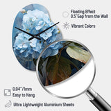 Blue Hydrangea Subtle Serenade - Asymmetric Metal Wall Clock