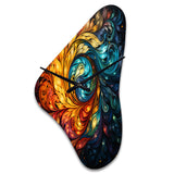 Colorful Indian Art Mystic Rangoli III - Asymmetric Metal Wall Clock